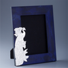 Peacock Photo Frame on Compressed Lapis Stone