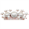 Centerpiece Three Bowl with Candle Holder Set on Rose Quartz Base