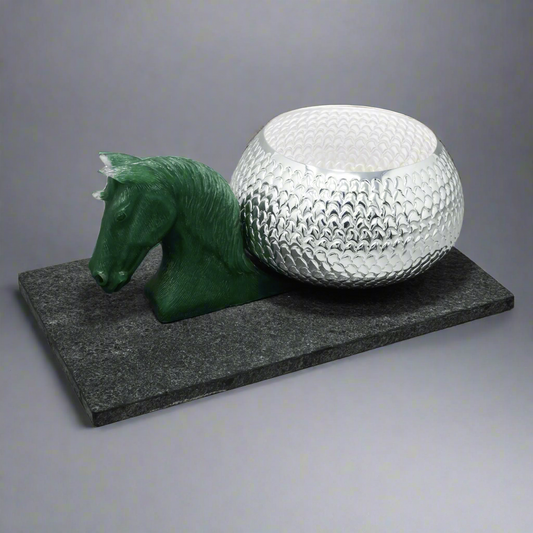 Big Horse Bowl With Wooden Base