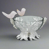 Birds Glass Bowl with Leaf Stand