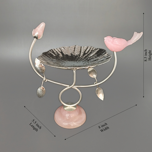 Lotus Leaf Nut Bowl with bird