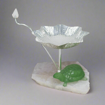 Tortoise Platter with Rose Quartz stone