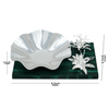 Flower wave Platter on Green synthetic Malachite base