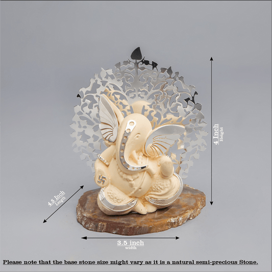 Ivory Ganesha with Tree of Life