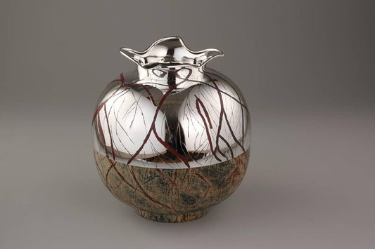 Enamelled Vein Vase with Bidasar Stone Sterling Silver