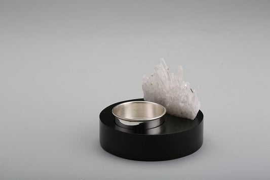 Crystal Rock Tee Light Holder Sterling Silver