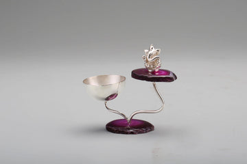 Ganesha Dia with Agate Stone Sterling Silver