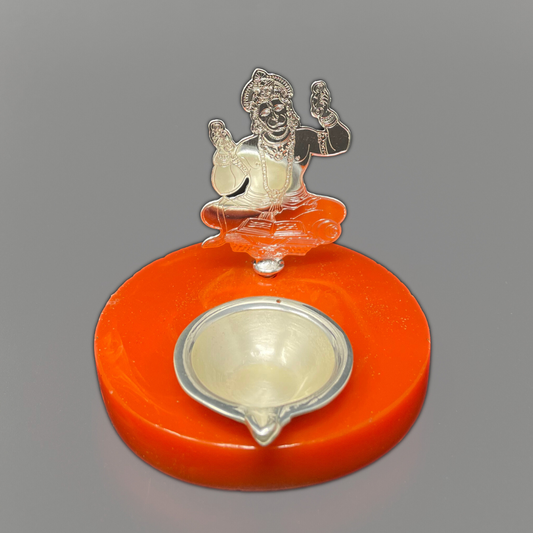 Hanuman Ji With Diya On Resin base