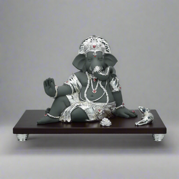 Bhupati Ganesha On Wooden Base