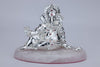 Silver Lord Ganesha Sukhasan On Rose Quartz
