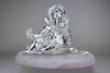 Silver Lord Ganesha Sukhasan On Rose Quartz