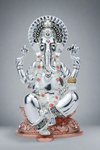 Silver Ganesh Kamal Charan Small Copper