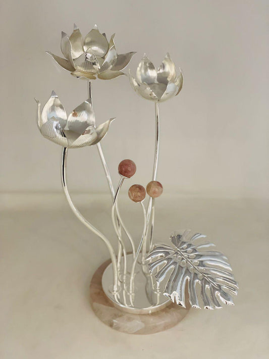 Three Lotus Tree and Leaf Center Piece