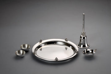 Ladoo Puja Thali Set Set of 5 Sterling Silver