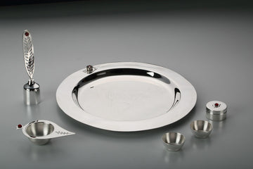 Shree Puja Thali Set Set of 6 Sterling Silver