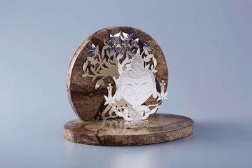 Buddha Inspired by Badri Art on Bidasar Stone Sterling Silver