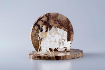 Ram Darbar Inspired by Badri Art on Bidasar Stone Sterling Silver