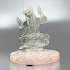 Lord Hanuman Ji Silver Plated on Rose Quartz Stone Base