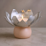 Lotus Tea light Holder on Pink Base