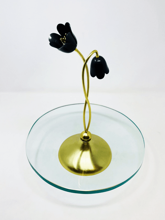 Golden Base with Glass Platter