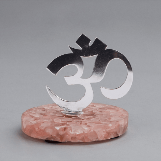 Om Cutwork on Rose Quartz Base (Big)