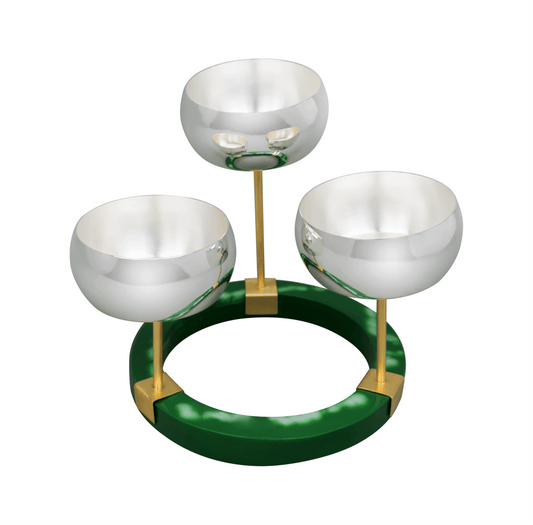 Three Bowls on Green Resin Ring