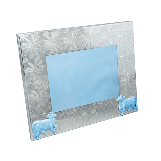 Cow Pichwai Etched Silver Plated Photo Frame