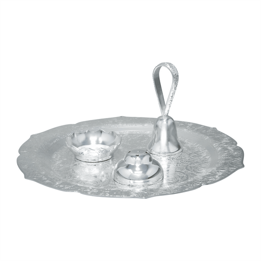 Rose Embossing Puja Thali