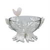 Single Bird Glass Bowl with Leaf Stand