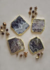 Amethyst Natural Coaster with Golden Gilded (Set of 4)