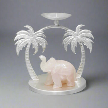 Elephant Palm Tree Candle  Stand