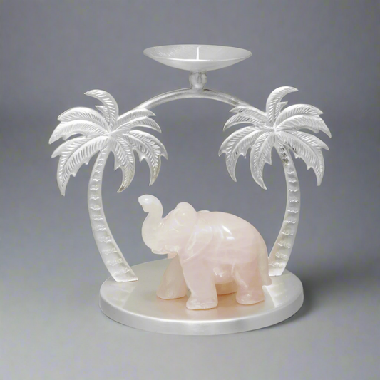 Elephant Palm Tree Candle  Stand