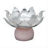 Lotus Tea light Holder on Rose Quartz Base