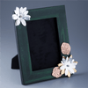 Malachite Green Flower Design Photo frame (Small)