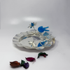 Wave Platter With Blue Flying Bird