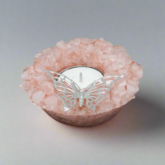 Rose Quartz Butterfly Tea Lights (Set of 2)