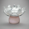 Lotus Tea light Holder on Rose Quartz Base