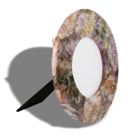 Natural Round Amethyst Photo frame