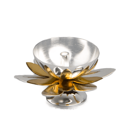 Gold & Silver Plated Flower Jyot