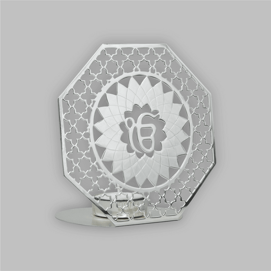 Guru Nanak Ji Silver Plated Tea Light Holder