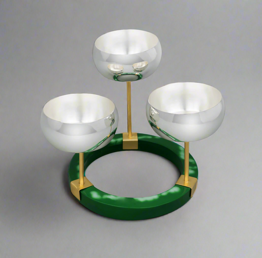 Three Bowls on Green Resin Ring