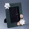 Malachite Green Flower Design Photo frame (Small)