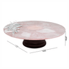 Rose Quartz Flower Round Cake Platter with wood base