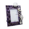 Amethyst Photo Frame With Silver Plated Floral and Parrot