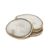 White Agate Coaster with Golden Gilded (Set of 4)