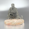 Guru Nanak Silver Plated on Rose Quartz Stone Base