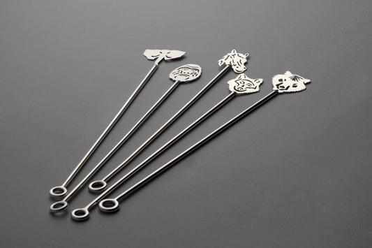 Animal Stirrers  (Set of 5) Sterling Silver