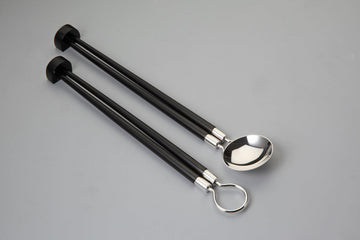 Soup Chopsticks with Ebony Wood Set of 3 Sterling Silver