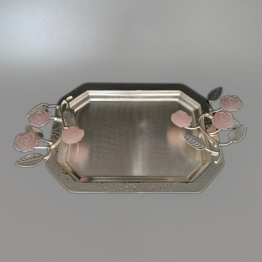 Rose Hammered Tray