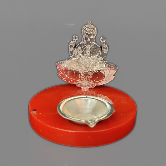 Lord Lakshmi ji with diya on resin Base